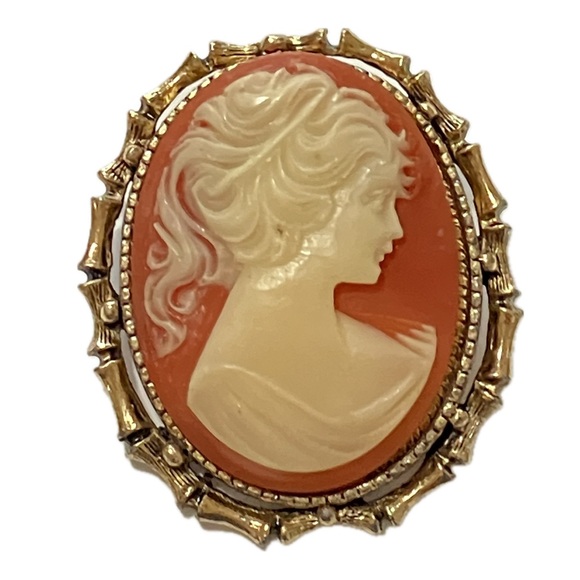 Vintage Jewelry - Vintage Cameo Brooch in Gold Colored Mounting
